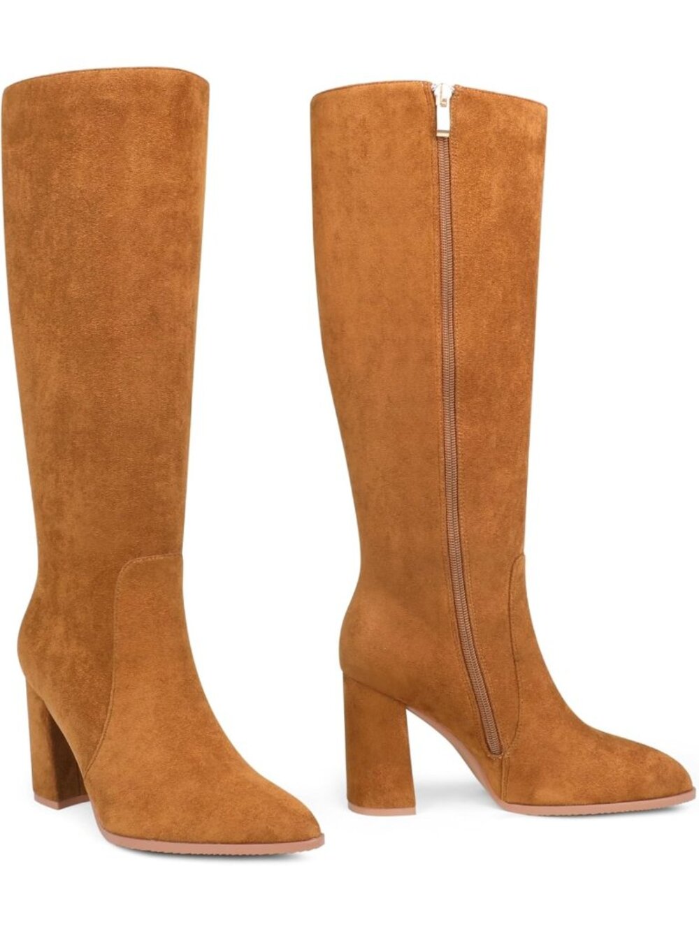 Chic Women's Knee High Chunky Heeled Boots with Square Toe - Stylish Long Boots
